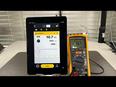 Unedited video 1000volt  DAR/ PI Test using FLUKE CONNECT software and FLUKE 1587 Insulation Tester 