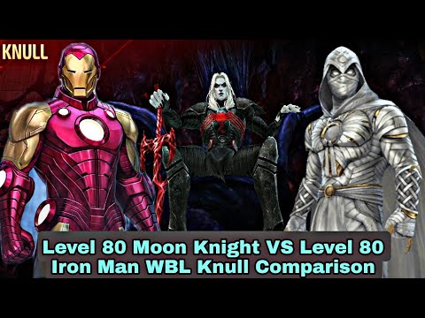 Level 80 Moon Knight VS Level 80 Iron Man WBL Knull Comparison - Marvel Future Fight