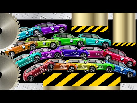 SUV Car Race - Audi Q7 Vs BMW X5 - Escape From Giant Saw Chase