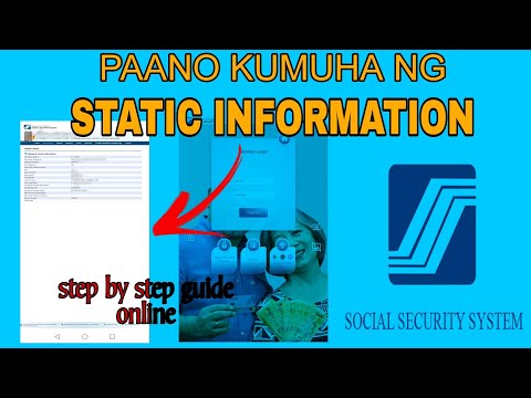PAANO KUMUHA NG SSS STATIC INFORMATION ONLINE 2024 how to get static information online