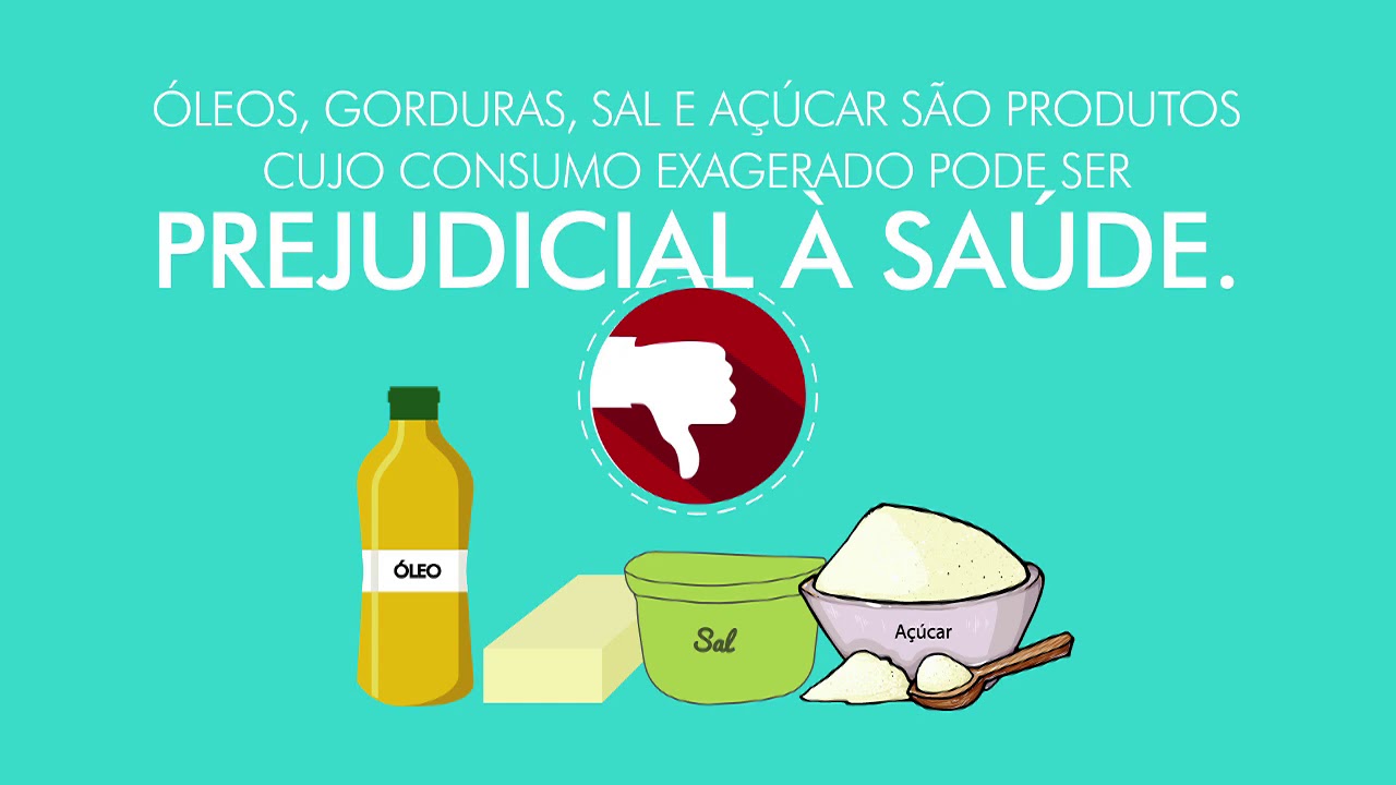 Alimentos processados e óleo, gordura, sal e açúcar