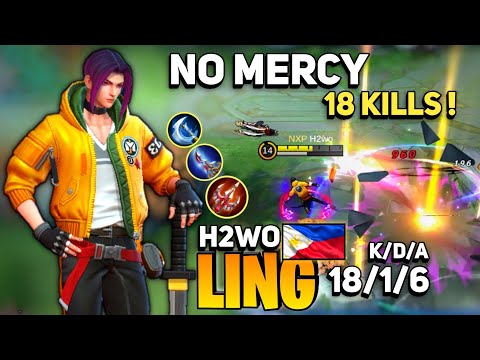 Ling Perfect Rotation, 18 KILL! [ Top Global Ling ] By H2wo - Mobile Legends