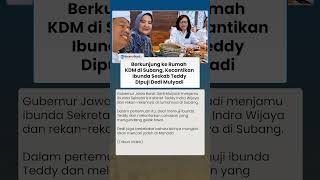 Sambangi Rumah KDM di Subang, Ibunda Seskab Teddy Dipuji Kecantikannya oleh Dedi Mulyadi