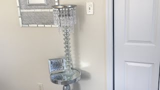 Dollar Tree DIY Glam Lamp using christmas items!!