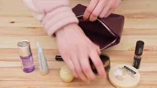 Жіноча косметичка зі шкіри Amelin Grande Pelle 11300 сливова
