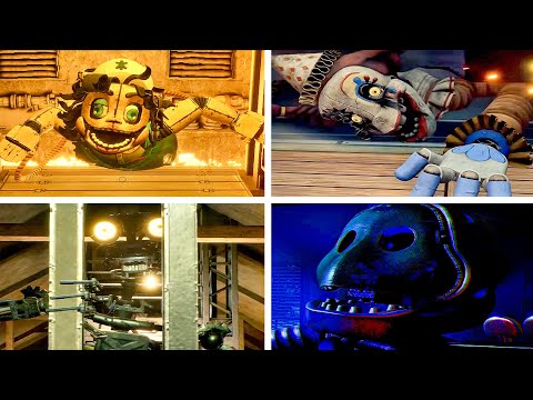 FNAF Secret of The Mimic - All Animatronics Destroyed Death Cutscenes