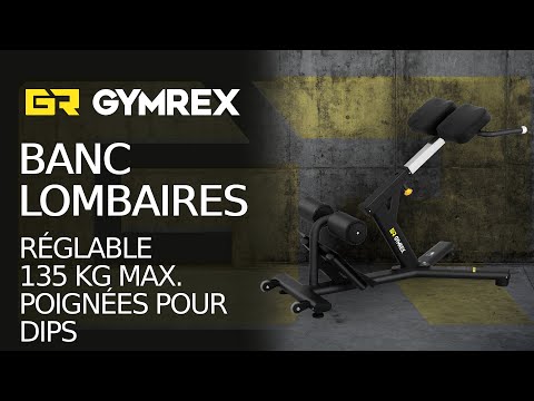 Vidéo - Banc lombaires - Réglable - 135 kg max.