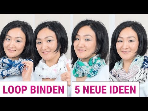 LOOP BINDEN | Anleitung Damen | 5 NEUE TOLLE  IDEEN | Schlauch Schal zu binden | nazira-style.de