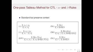 One-pass Context-based Tableaux Systems for CTL and ECTL. By Alexander Bolotov