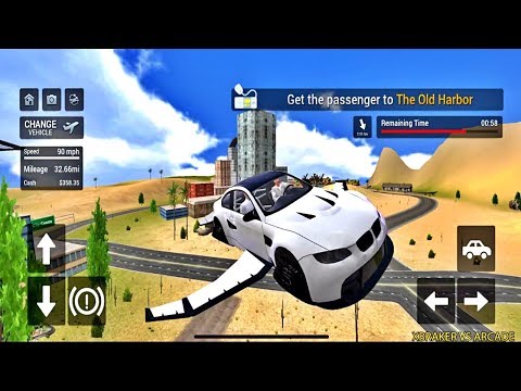 Flying Car Transport Simulator - M3 Classic Car Driving - Gameplay ( android, ios )