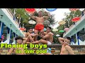 Flexing muscle in public/the hottest models in river pool💦@Deo Rondubio /@Bernald Vaflor