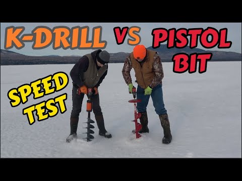 Eskimo Pistol Bit Vs K-Drill | SPEED TEST | Ice Auger | Milwaukee 1/2" Brushless Hammer Drill 18v