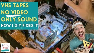 🍒 VHS Tapes Have **SOUND ONLY BUT NO VIDEO** on Playback?➔ How to DIY Fix & Clean Your VCR Heads