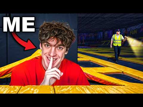 Staying In A TRAMPOLINE PARK After Closing!