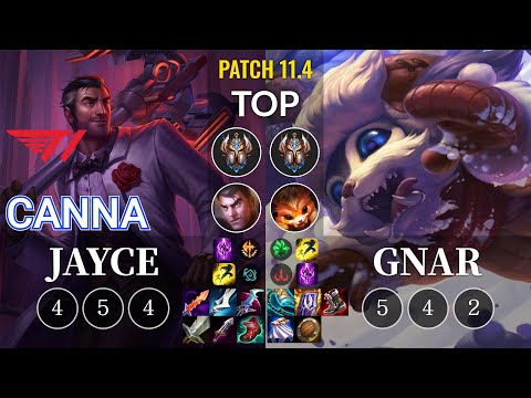 T1 Canna Jayce vs Gnar Top - KR Patch 11.4