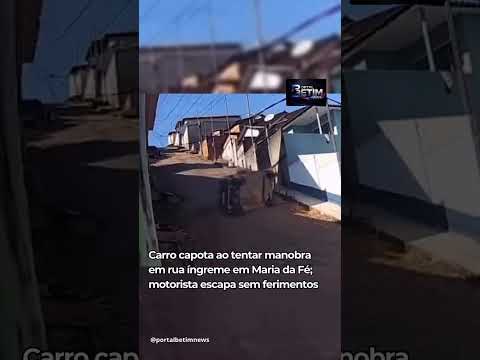 Veja momento em que um carro capota na cidade de Maria da Fé MG. #brasil #youtube #shorts