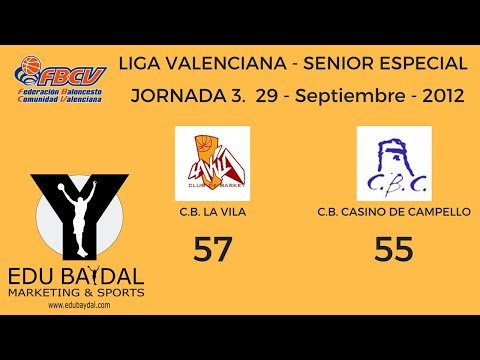LIGA VALENCIANA JORNADA 3. CLUB BASKET LA VILA - CLUB BALONCESTO CASINO DE CAMPELLO