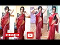 Maroon Colour Chiffon Saree With Sleeveless Black Colour Blouse Shoot