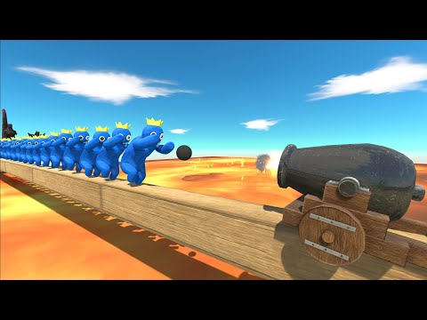 Super Cannon Vs Rainbow Friends and Animals - Animal Revolt Battle Simulator