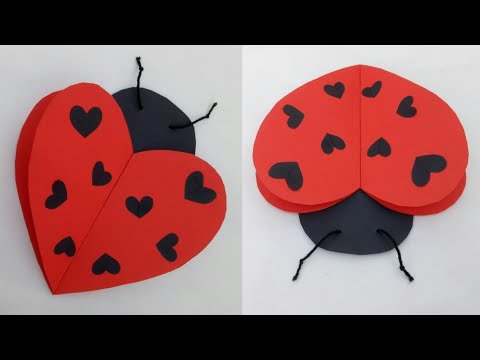 DIY Ladybug| Valentines day craft ideas for kids|School project ideas for kids|Valentine's day card Video