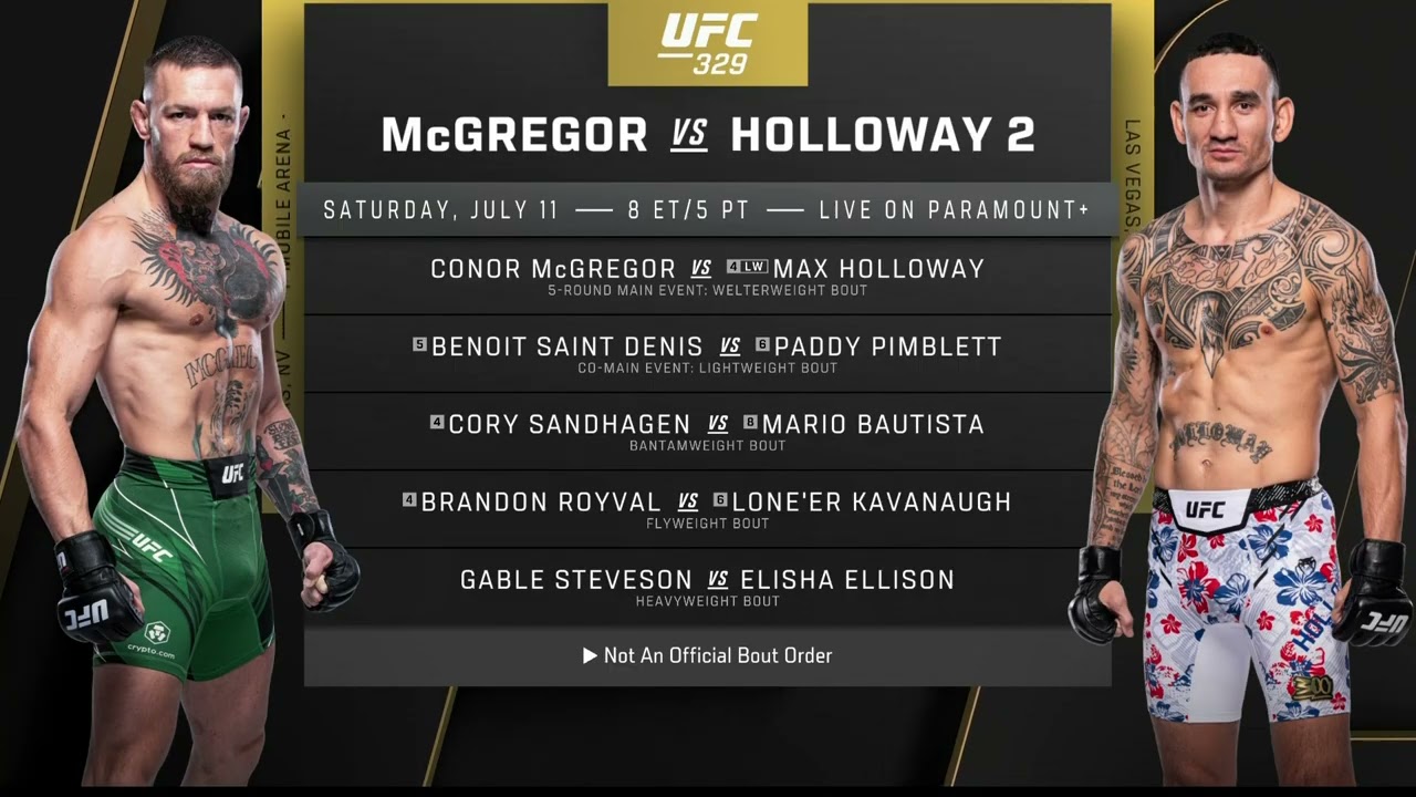 #UFC329 Mcgregor vs Holloway 2 Oficial