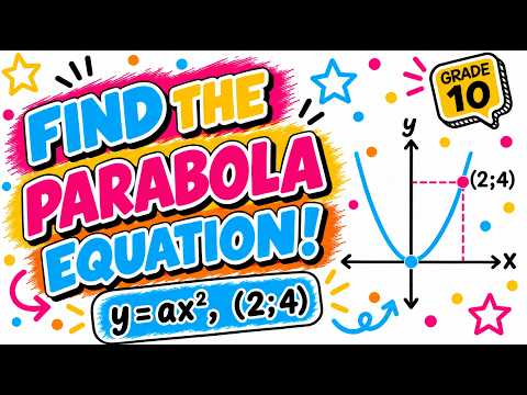 Parabola | How to find the equation of a parabola | Grade 10 Maths | CAPS