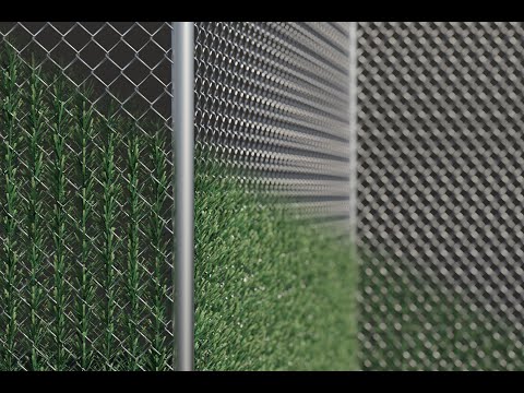 Geometry Nodes Chain Link Fence with Faux Hedge Slats in Blender