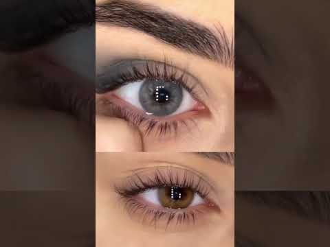 Before and After Gray Color Contact Lenses