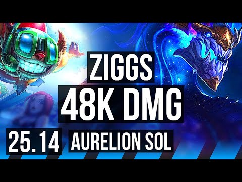 ZIGGS vs AURELION SOL (MID) | 10/4/15, 48k DMG | KR Diamond | 25.14