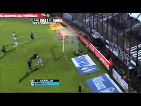 Gol Mazzola.  Gimnasia 2 - Quilmes 0. Fecha 13. 2015. FPT