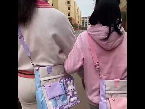 Сумка-шопер детская школьная повседневная с брелоком Зайкой, 3 цвета - фото 1 - id-p2349805142