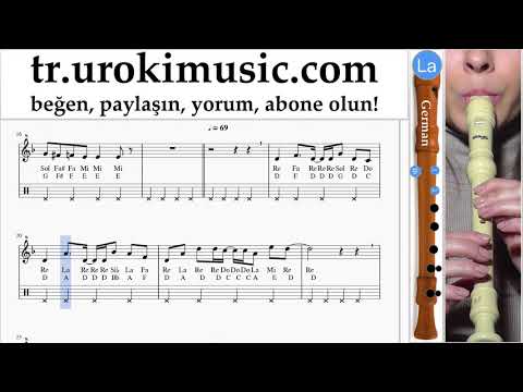 Blok flüt dersleri (G.) Axel F - Crazy Frog Notalar Eğitim um-i723