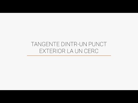 Tangente dintr-un punct exterior la un cerc. Manual matematică clasa a VII-a