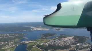 preview picture of video 'Wideroe Dash 8-400 LN-WDJ landing at Kristiansand arriving from Bergen'