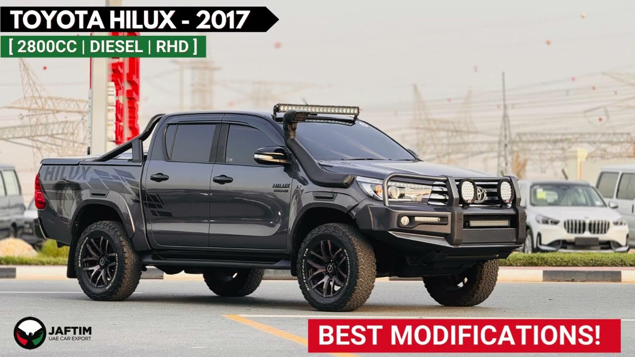 Toyota Hilux PREMIUM BULL BAR WITH LED FOCUS LIGHTS | ROOF TOP LED | AIR SNORKEL | RHD | 2017 | HILUX BOOT LID | video