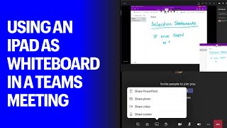 Using an iPad as whiteboard in a teams meeting