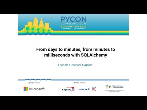 Image thumbnail for talk From days to minutes, from minutes to milliseconds with SQLAlchemy