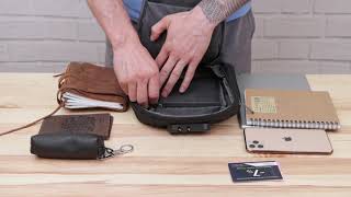 Рюкзак ергономічний через плече з кодовим замком текстильний 20553 Vintage чорний