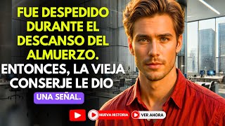 Fue despedido durante el descanso del almuerzo. Entonces, la vieja conserje le dio una señal...