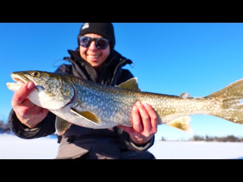 Ice Fishing For Lake Trout with HOT feet