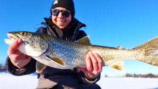 Ice Fishing For Lake Trout with HOT feet