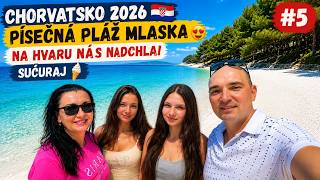 Chorvatsko 2026 #5 🇭🇷 písečná pláž Mlaska na Hvaru nás nadchla! Sućuraj 🏝️🚤🍦
