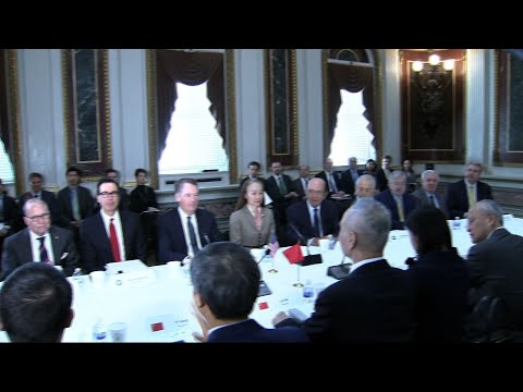 The Trump administration resumed high-level talks with Chinese officials on Thursday, aiming to ease a trade standoff that's unnerved global investors and clouded the outlook for the world economy. (Feb. 21)