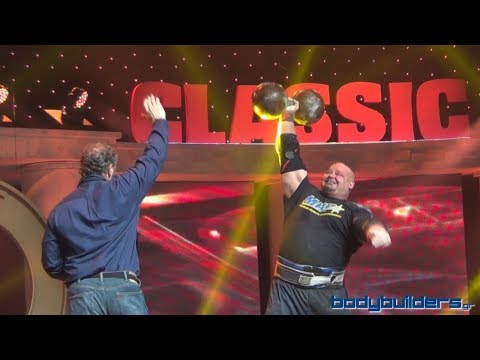 Brian Shaw Lifts The Cyr Dumbbell At The Arnold Strongman!