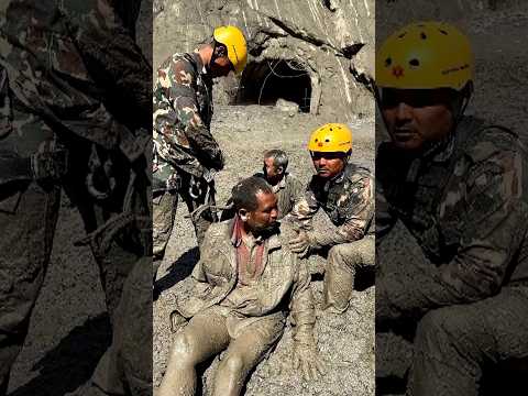 Nepali army rescues people trapped in a tunnel