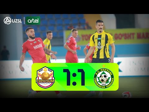Superliga 14-tur. Qizilqum - Neftchi bahsida kiritilgan gollar va xavfli vaziyatlar (Highlights)