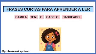 FRASES CURTAS PARA APRENDER A LER. TREINO DE LEITURA.#aprenderaler #abcd