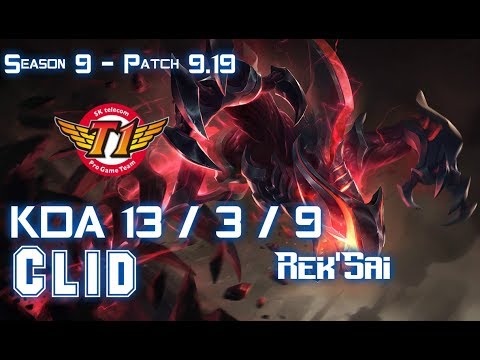 SKT T1 Clid REK'SAI vs EKKO Jungle - Patch 9.19 KR Ranked