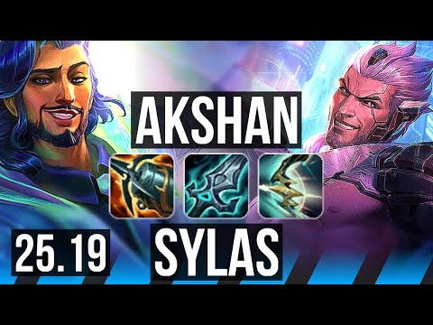 AKSHAN vs SYLAS (MID) | 7 solo kills, Legendary | KR Master | 25.19