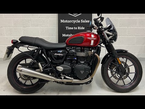 Triumph Bonneville Street Twin ABS, Kirosi Red, 2018 (67) reg walk around and start up
